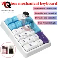 KZZIK20 Wireless Numeric Keypad Programming Custom Knob Keyboard RGB Lamplight Mini Button Gaming 3 Modes Mechanical Keyboard. 