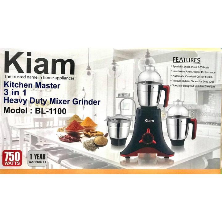 kiam master 3 in 1 heavy duty mixer grinder bl-1100