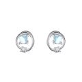 Light luxury micro inlaid zircon surround stud earrings women's simple fashion exquisite elegance S925 silver pin earrings net red earrings trend. 
