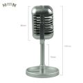 (Not a real microphone) Classic Retro Dynamic Vocal Microphone Vintage Style Mic Universal Stand Model Simulated microphone. 