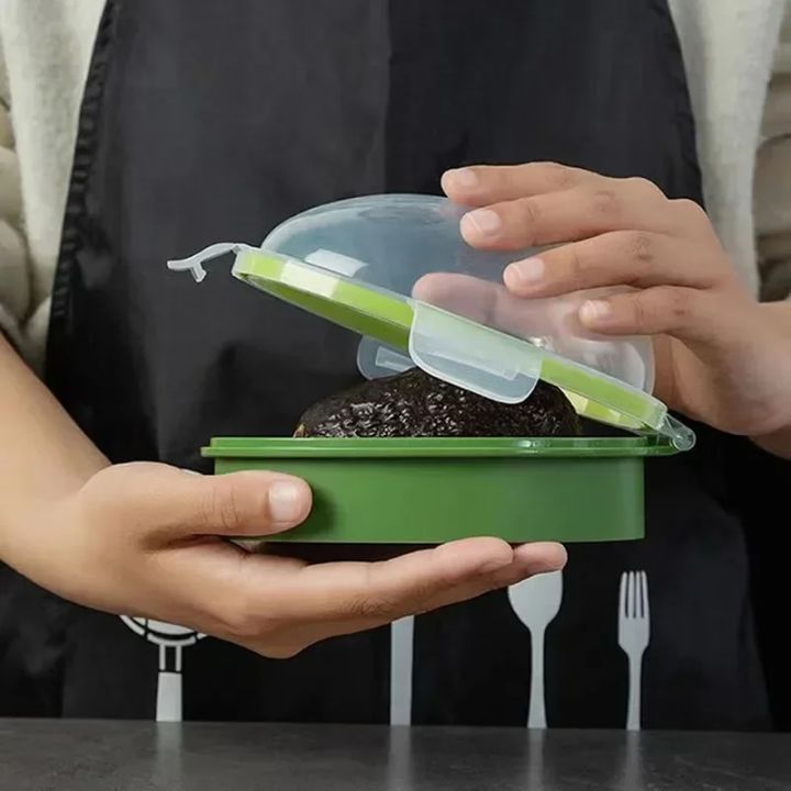Avocado%20Storage%20Box%20Kitchen%20Food%20Space%20Saving%20Container%20Vegetable%20Organizer%20Reusable%20Plastic%20Fruit%20Vegetable%20Green%20Containers%20-%20Image%202