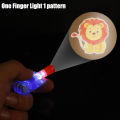 1/5/10PCS Cartoon Finger Projection Lamp Finger Lamp Ring Lamp LED Children's Luminous Toy Early Teaching Tool. 