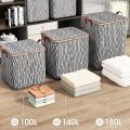 100/140/180L Quilt Storage Box Waterproof Clothes Storage Bags Large Capacity Wardrobe Organizers Space Saving for Clothes Quilt.