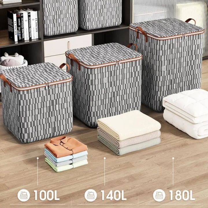 100/140/180L%20Quilt%20Storage%20Box%20Waterproof%20Clothes%20Storage%20Bags%20Large%20Capacity%20Wardrobe%20Organizers%20Space%20Saving%20for%20Clothes%20Quilt%20-%20Image%202