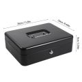 Cash Box Metal Money Box with 5 Coin Trays Cantilever Design & 4 Bill Slot with Spring Clips to Organize and 2 Keys Lock Safe Box Suitable for Valuables 11.8x9.44x3.54in Size. 