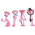 4pcs/lot Action Toy Figures Pink Panther Cute Doll Micro Landscape Decoration Cartoon Naughty Leopard Model For Child Gift. 