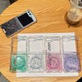 HODON Stars Bling Glitter Magnetic Phone Cases For Samsung Galaxy Z Flip 7 6 5 4 3 5G ZFlip7 Flip6 ZFlip5 ZFlip4 Magsafe Case Wireless Charging Clear Shockproof Back Cover.