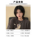 Wolf Tail Wig Men's Long Hair Japanese Style Male Warrior Head Mid-Length Men's Anchovy Head Natural Daily Full-Head Wig Style. 