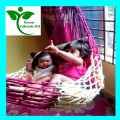 Handmade Nylon Yarn Dolna Hammock – 7.5+ Feet, Multicolor, 90kg+ Capacity for Home & Garden. 