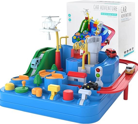 Preschool Educational Car Toys Gifts Puzzle Car Race Tracks, Race Track Toys for Boy Car