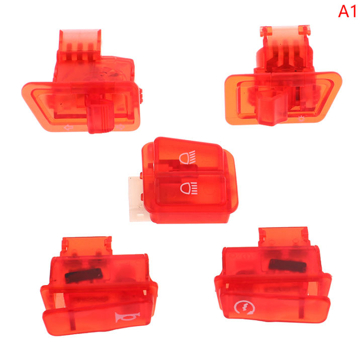 5Pcs Motorcycle Start Switch Horn Light Turn Signal High Low Beam Button Switch Connectors for Scooter ATV Moped Accessories