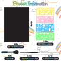 Scratch Paper Art Set Replacement Spare Parts 50 Sheets 8x11in Rainbow Coated Scratchboard Large Scratch Paper with Wooden Styluses and Stencils.