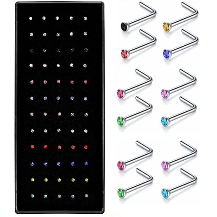 40/60%20Piece/Set%20Stainless%20Steel%20L%20Shape%20Nose%20Stud%20Pack%2020G%20Crystal%20Straight%20Stud%20Nose%20Ring%20Set%20Nose%20Stud%20Lot%20Piercing%20Nariz%20Pin%20-%20Image%206