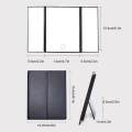 Tri Fold Makeup MirrorAolvo Vanity Illuminated Cosmetic Foldable Travel Compact Pocket Makeup Mirror With 8 LED Lights Baterry Operated. 