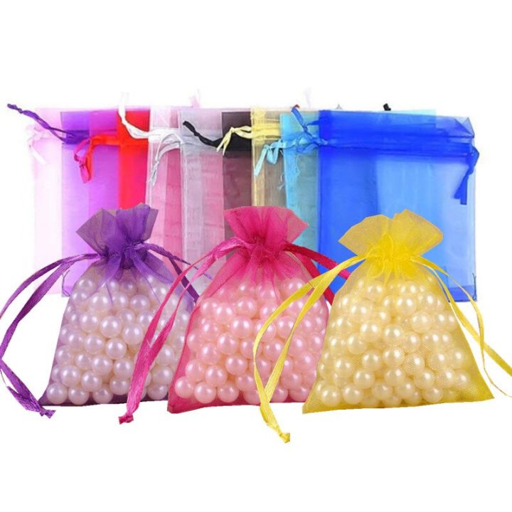 100Pcs%20Tulle%20Bag%20Drawstrings%20Pouches%207x9/9x12/10x15cm%20Jewelry%20Gift%20Display%20Packing%20Bags%20Wedding%20Gift%20Bag%20Sachet%20Organza%20Bag%205z%20-%20Image%207
