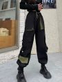 Techwear Patchwork Cargo Pants Women Harajuku Streetwear Pockets Oversize Joggers Trousers Female Japanese Loose Tracksuit.