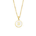 Minimalist Initial Enamel White A-Z Pendant Letter Alphabet Pendant Necklace Nicle.