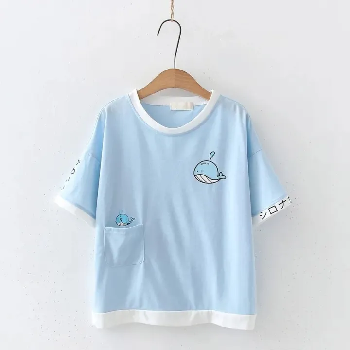 New%20Fashion%20Cute%20Little%20Shark%20Print%20Ladies%20Short%20Sleeve%20T-Shirt%20High%20Quality-%20Drop%20Shoulder%20-%20Image%202