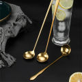 Steel Long handle Pickle/Achar Spoon Round (26cm) / 1 pc Golden. 