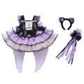 Kuromi clothing, girls princess summer new high-end Lolita children's dress, purple.
