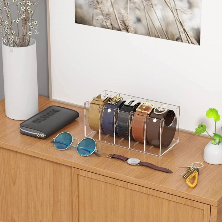 5/8%20Grid%20Clear%20Acrylic%20Belt%20Organizer%20for%20Closet,Assemble%20Belt%20Organizer%20Display%20Case%20for%20Tie%20Bow%20Tie%20Women%20Men%20Home%20Belt%20Holder%20-%20Image%204