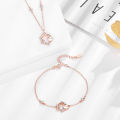 Autumn new maple leaf bracelet women's sterling silver forest series rose gold geometric Korean version ins small fresh leaf hand jewelry. 