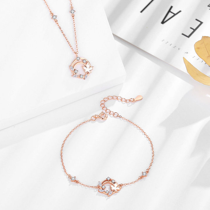 Autumn%20new%20maple%20leaf%20bracelet%20women's%20sterling%20silver%20forest%20series%20rose%20gold%20geometric%20Korean%20version%20ins%20small%20fresh%20leaf%20hand%20jewelry%20-%20Image%204
