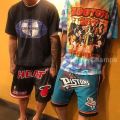 Wade Shorts Miami HeatHEATEmbroidered Vintage Mesh American Style HopINSPopular Basketball ShortsJD. 