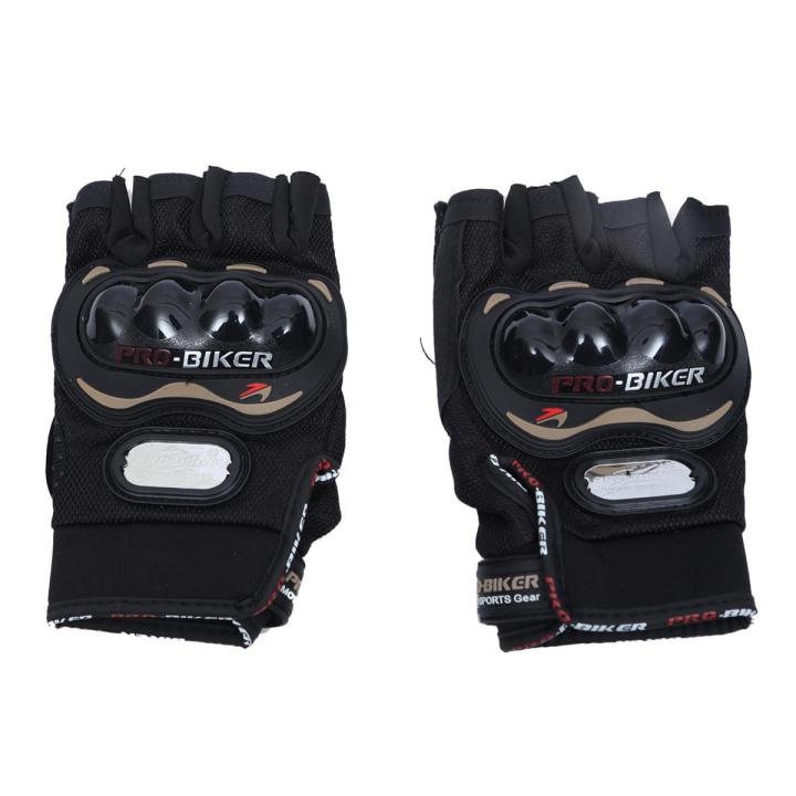 Pro Biker Half Hand Gloves - Black