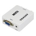 1080P Mini Digital VGA to RCA AV TV CVBS Converter with audio for PC laptop.