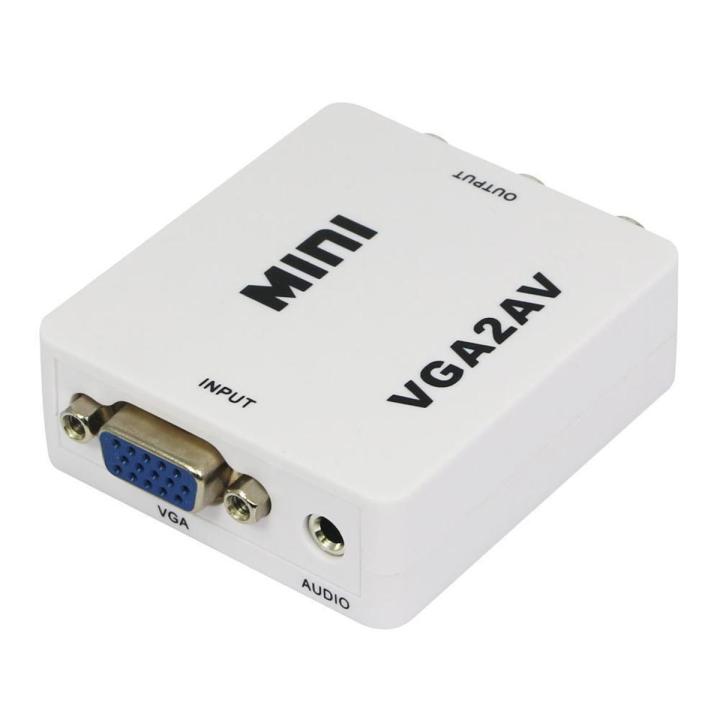 1080P Mini Digital VGA to RCA AV TV CVBS Converter with audio for PC laptop