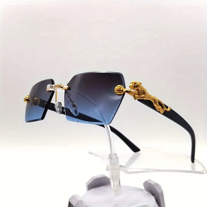 Trendy%20Vintage%20Rimless%20Polygonal%20Faceted%20Lens%20Sunglasses,%20With%20Leopard%20Design%20Temples,%20For%20Men%20Women%20Party%20Vacation%20Travel%20Driving%20Fishing%20Decors%20Photo%20Props%20-%20Image%205