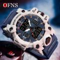 OFNS Top Dual Display Men Watches Waterproof Sports Watch Military Man Alarm Stopwatch Quartz Wristwatch Male Digital Clock. 