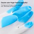 1 Pair Cleaning Gloves Non-Slip Waterproof PVC White Long Sleeve Dishwashing Rubber Gloves Kitchen Supplies Kitchen Clean Tool. 