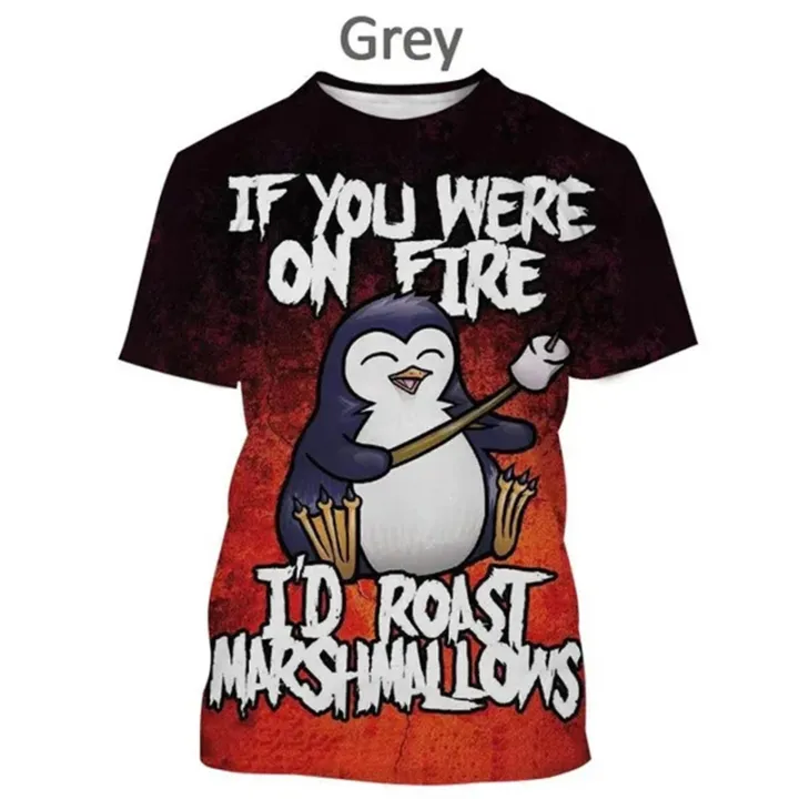 Crazy%20Penguin%203D%20printed%20T%20shirt%20short%20sleeve%20summer%20crime%20Penguin%20text%20print%20fashion%20unisex%20Harajuku%20style%20street%20T-shirt%20shirt%20-%20Image%203
