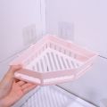 Multi-Function Corner Storage Rack Kitchen Bathroom Bathroom Draining Shelf Washbasin Seamless Triangle Storage Rack.