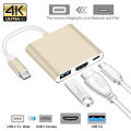 Type-c HUB USB C To HDMI-Compatible Splitter USB-C 3 IN 1 4K HDMI-Compatible USB 3.0 PD Fast Charging Smart Adapter For MacBook. 
