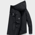 Men's chain hooded jacket, Windproof and Waterproof, Korean fashion clothing, Outdoor travel, Mountaineering, Autumn and Winter. 