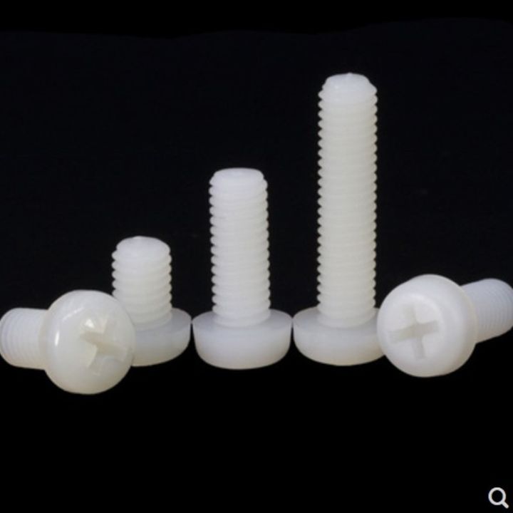 20-100pcs%20nylon%20screw%20M2%20m2.5%20m3%20m4%20m5%20m6%20m8%20white%20or%20black%20Nylon%20Plastic%20insulation%20Phillips%20%20round%20pan%20Head%20Machine%20Screw-10mm%20-%20Image%204