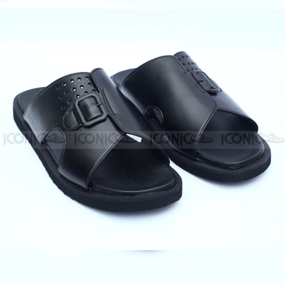 Men's Trendy Slip On Slide Sandals, Summer Casual Outdoor Walking Shoes,  Men's Leather Sandals Comfortable Open Toe Breathable Sole for Casual,  Men's