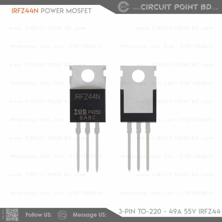 Irfz44 Mini Project 2 / 5 Pcs - IRFZ44N IRFZ44 Power Transistor MOSFET N-Channel 49A Amp ...