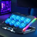 ICE COOREL Gaming Laptop Cooler 8 Fans 2 USB Ports With RGB Light HD Display Laptop Cooling Pad Adjustable Notebook Cooler Stand. 