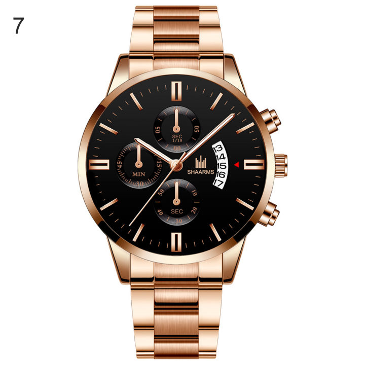 SHAARMS Simple Men Quartz Movement Watch Steel Band