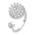 Gold Crystal Anxiety Relief Spinning Ring Spin Women's Fidget Anti-Stress.
