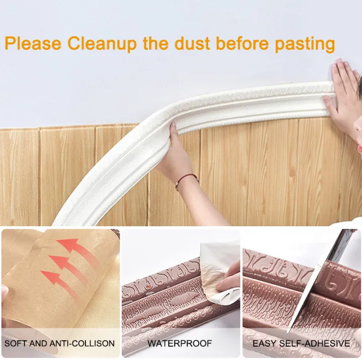 29%20Styles%203D%20Foam%20Wall%20Edge%20Strip%20Stickers%20Self%20Adhesive%20Waterproof%20Baseboard%20Corner%20Waist%20Line%20Sticker%20Border%20Home%20Decor%20-%20Image%205