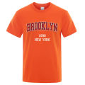Brooklyn 1898 New York City Letter Prints T Shirt Men Creativity Tee Clothes T-Shirts Loose Summer Tshirt Cotton Breathable Tops. 