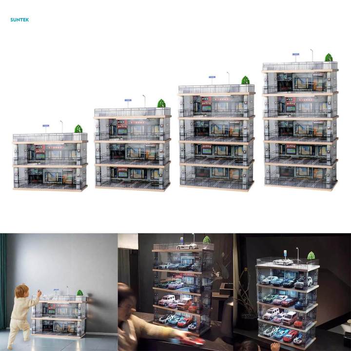 1/32 Vehicle Model Display Case Tabletop Decor Car Garage Display Case Parking Lot Display Case for