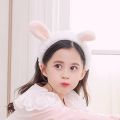 Korean Version of Super Cute Hair Bands Rabbit Ears Flannel Hairband Face Mask Bangs Hairband Cute Girl Animal Fluffy Headband Hair Accessories. 