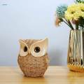 Owl Statues Home Decor Animal Sculpture Craft Durable Simulation Rattan Owl Figurine for Office Housewarming Gifts Drawing Room Anniversary. 