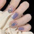 24Pcs/Box Sweet Short Round/Square Head False Nail Art Full Cover Detachable Artificial Nails Ballerina Press on Nails Tips.